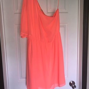 Orange one shoulder dress